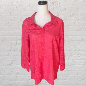 SAG HARBOR LONG SLEEVE BUTTON DOWN BLOUSE
